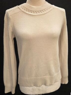 Cyrus Cream Crewneck Knit Sweater